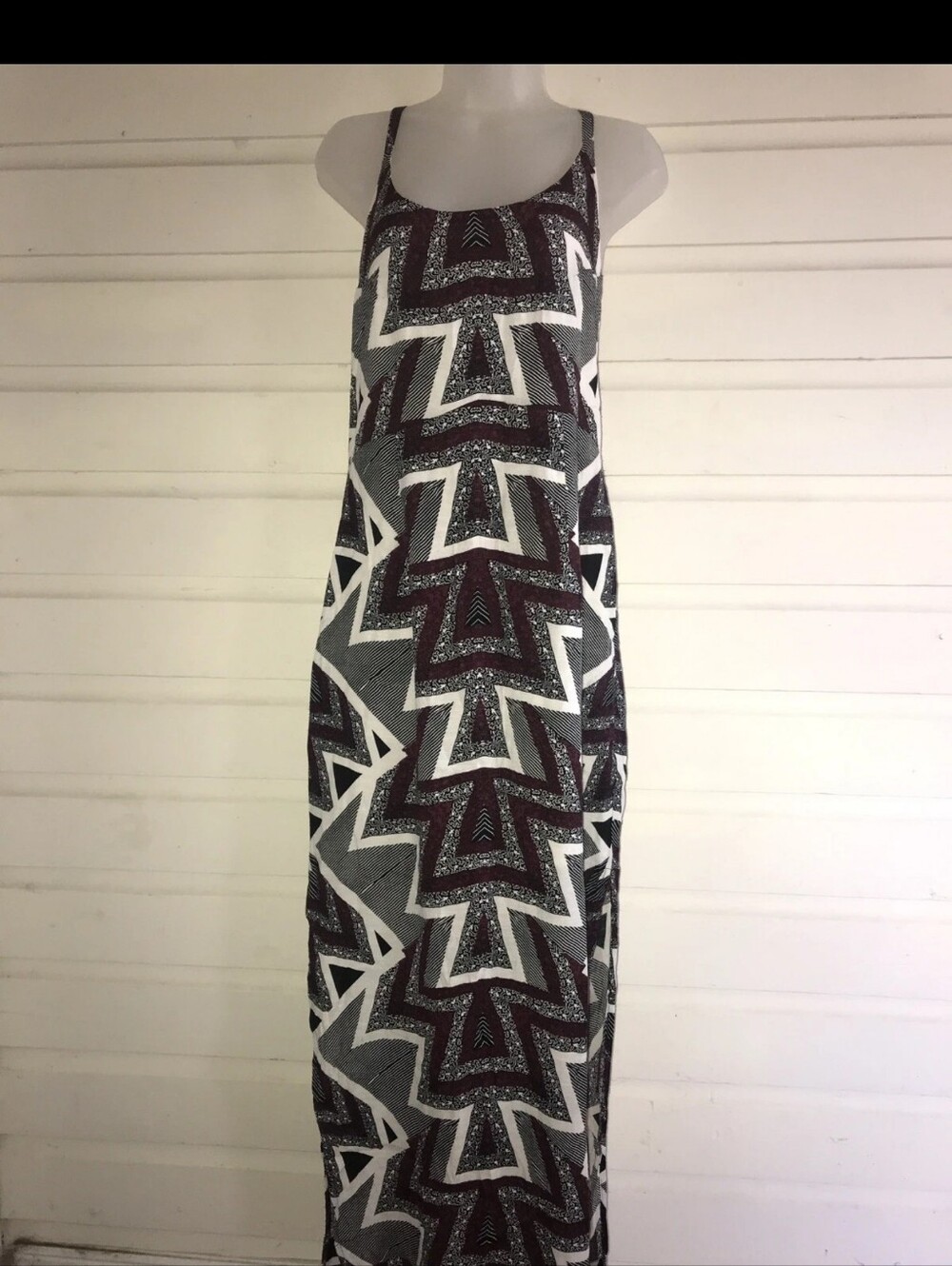 Free People Geometric print Maxi Dress Sleeveless Size 2
